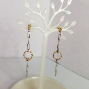 Area Stars Two Tone Drop Earrings
